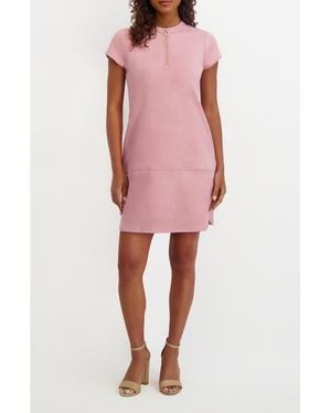 Kensie Faux Suede Shirtdress - Pink
