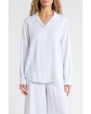 Splendid Stripe Seersucker Button-Up Shirt - White