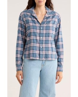 Frank & Eileen Silvio Untuckable Cotton Button-Up Shirt - Blue