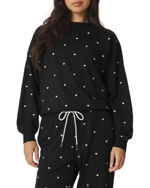 Splendid Love Embroidered Lounge Sweatshirt - Black
