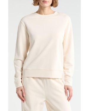 Vince Crewneck Cotton Sweatshirt - Natural