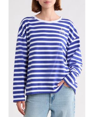 Marc Jacobs Daisy Stripe Long Sleeve Top - Blue