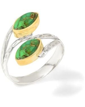YS GEMS Stabilized Cabochon Wrap Ring - Blue