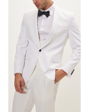 Ron Tomson Shawl Collar Formal Jacket - White
