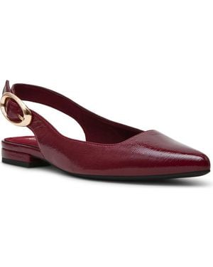Anne Klein Kalil Faux Leather Slingback Pointed Toe Flat - Red