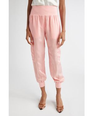 Cinq À Sept Giles Cupro Crop Cargo Sweatpants - Pink