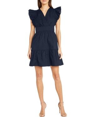 Donna Morgan Ruffle Sleeve Minidress - Blue