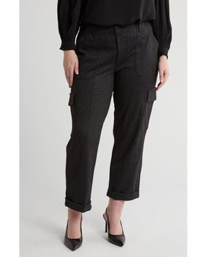 Democracy Stripe High Waist Crop Cargo Pants - Black