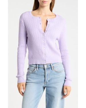 French Connection Cable Stitch Cardigan - Purple