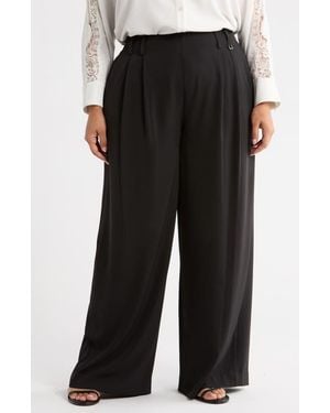 Lyssé Darcy Pleated High Waist Wide Leg Pants - Black
