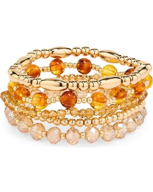 Nordstrom Rack Assorted 5-Pack Stretch Bracelets - Metallic