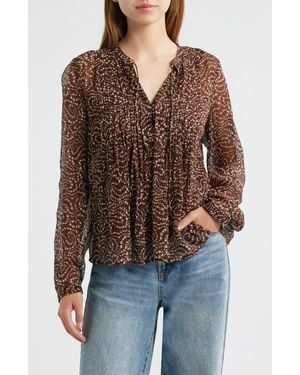 Rag & Bone Amaris Pintuck Top - Brown
