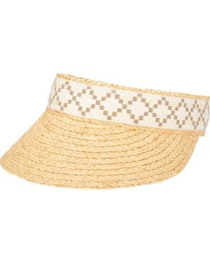 San Diego Hat Braided Raffia Straw Visor - Metallic