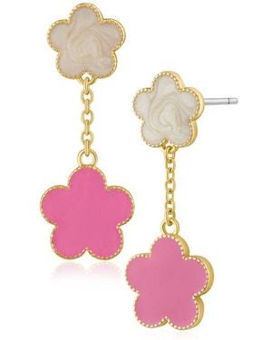 Jardin Clover Drop Earrings - Pink