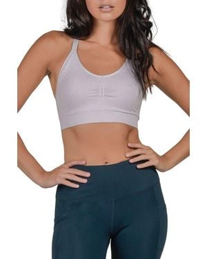 90 Degrees Strappy Racerback Sports Bra - White