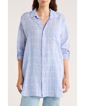 Frank & Eileen Linen Button-Up Shirt - Blue