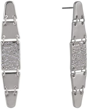 Laundry by Shelli Segal Pavé Crystal Linear Drop Earrings - White
