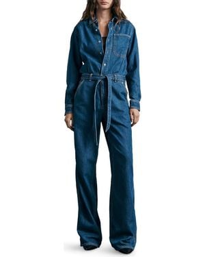 Rag & Bone Featherweight Denim Jumpsuit - Blue