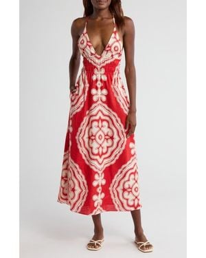 lemlem Gete Linen Triangle Dress - Red