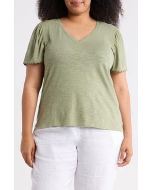 Caslon Scallop Trim T-Shirt - Green