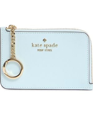 Kate Spade Madison Saffiano Zip Card Case - Blue