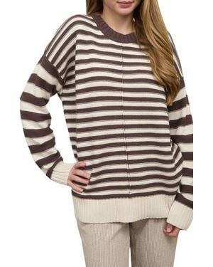 Blu Pepper Stripe Pullover Sweater - Black