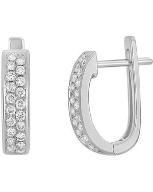 CARRIERE JEWELRY Diamond Huggie Hoop Earrings - White