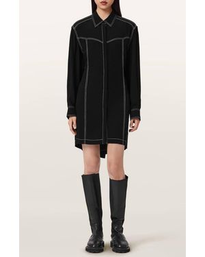 AllSaints Tala Long Sleeve Shirtdress - Black
