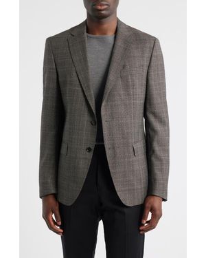 BOSS Hutson Slim Fit Textured Wool Mélange Sport Coat - Gray