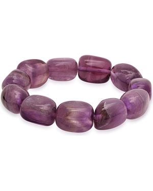 Steeltime Genuine Amethyst Stretch Bracelet - Purple