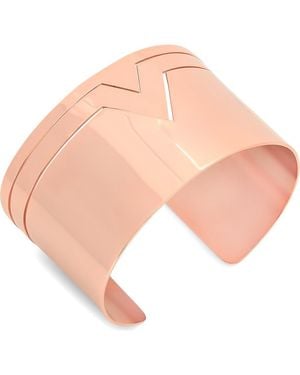 Steeltime 18K Plated Etched Cuff Bracelet - Natural