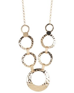 Tasha Hammered Circle Link Necklace - Metallic