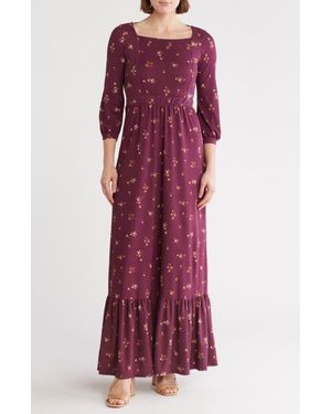 Go Couture Square Neck Maxi Dress - Red