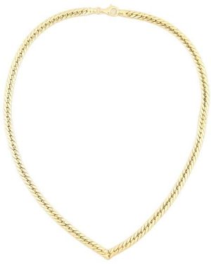 Meshmerise Chevron Snake Chain Necklace - Metallic