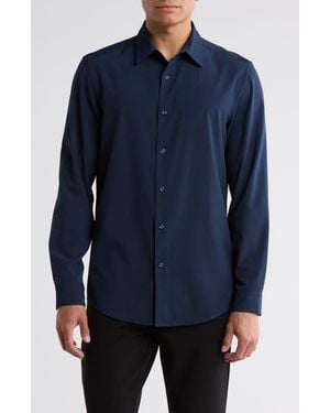 14th & Union Long Sleeve Performance Stretch Shirt - Blue