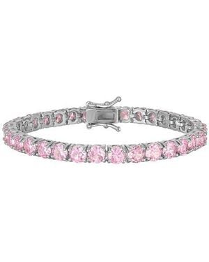 FZN Round Cut Cubic Zirconia Tennis Bracelet - Metallic