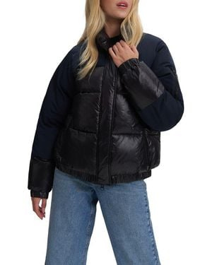 Noize Juniper Mixed Media Puffer Jacket - Black
