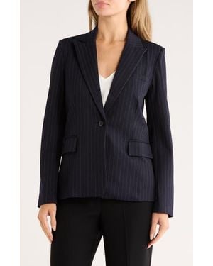 Amanda + Chelsea Pinstripe Ponte Blazer - Black