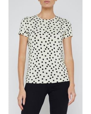 L'Agence Ressi Dot Stretch Top - White