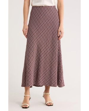 Max Studio Plaid Maxi Skirt - Purple