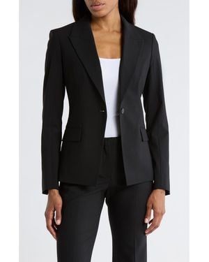 Theory Angled Stretch Wool Blazer - Black