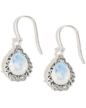 YS GEMS Moonstone Drop Earrings - White