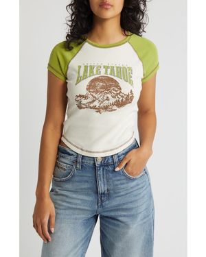 BDG Lake Tahoe Raglan Graphic T-Shirt - Blue