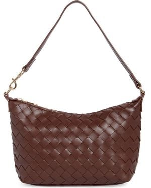 Urban Expressions Faux Leather Woven Shoulder Bag - Brown