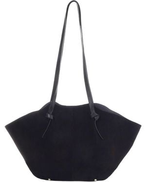 Adornia Large Faux Leather Tote - Blue