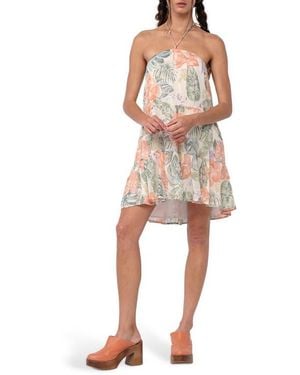 Sky To Moon Halter Swing Minidress - White