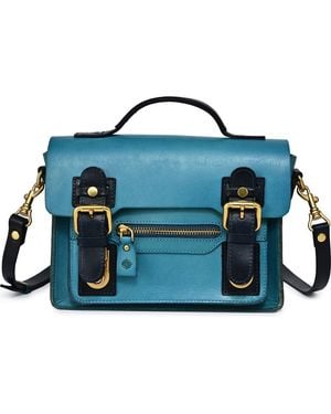 Old Trend Aster Mini Leather Satchel - Blue