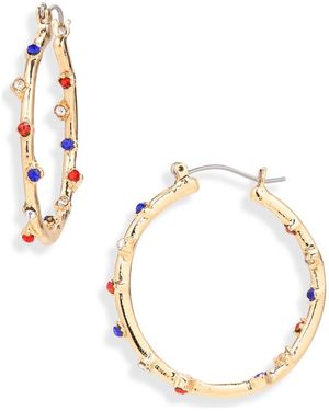 Leith Americana Hoop Earrings - Metallic