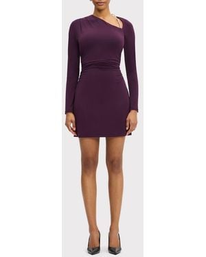 Hervé Léger The Abby Long Sleeve Shift Minidress - Purple