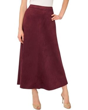 Vince Camuto Faux Suede A-Line Skirt - Red